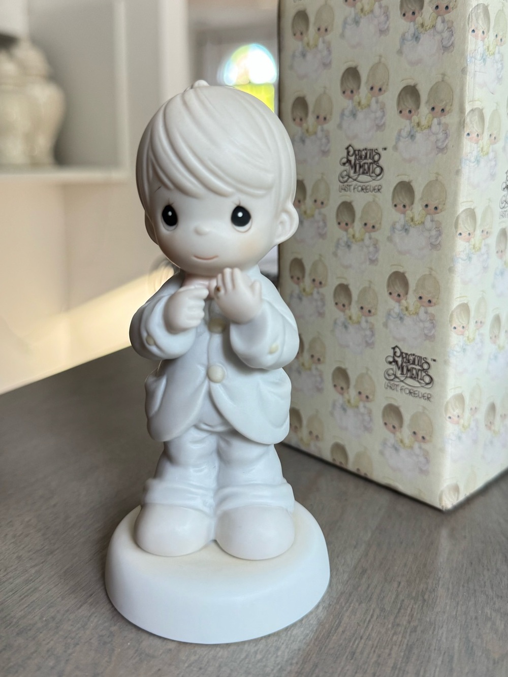 Precious Moments White Porcelain Boy
 “I Still Do”